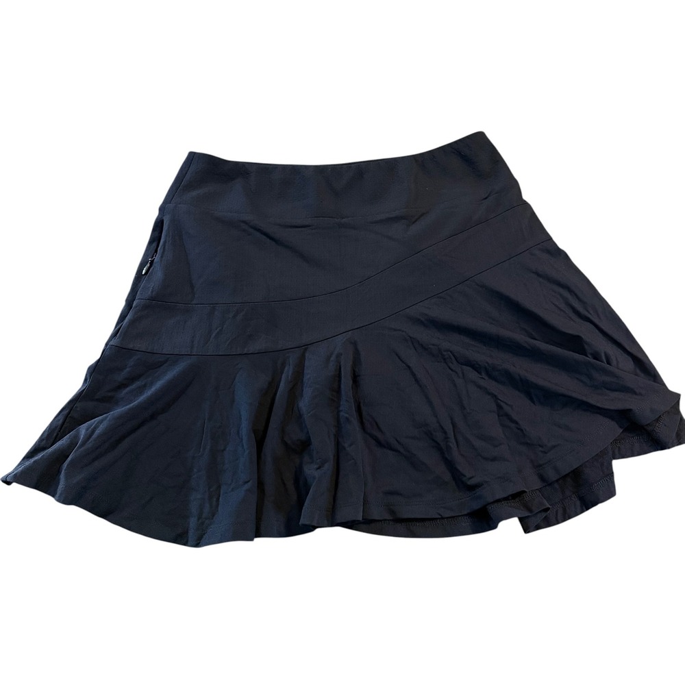 IBKUL Womens Black UPF 50+ Active Golf Tennis Skort Ruffle Hem Size Small